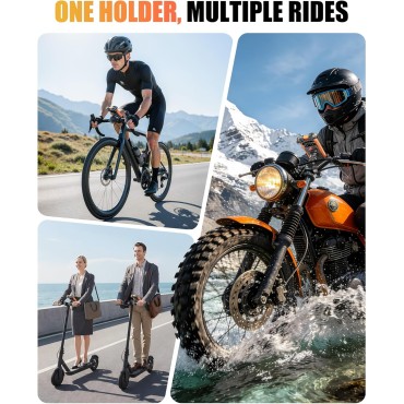 Zewdov Bike Phone Mount [Secure Grip][Anti-Drop], Upgrade Bike Phone Holder [1s Stable Lock], 360° Rotatable Phone Holder for Mountain Bike/ATV, Fits for iPhone/Samsung 4.7-6.9", Screw Mount
