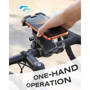 Zewdov 2026 Motorcycle Phone Mount Holder with Quick Install Clamp, Strong Grip & Anti-Drop Bike Phone Holder for Bicycle/ATV/Scooter Handlebar, 1S Security Lock Fits for iPhone/Samsung 4.7-6.8"