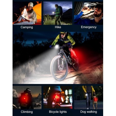 Zewdov 1000 Lumens Super Bright Bike Lights for Night Riding, 8+7 Modes Sturdy Aluminum Alloy Bicycle Lights Front and Rear, IP65 Waterproof & Rechargeable 9 LED Bike Headlight for Cycling Electronic