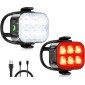 Zewdov Bike Lights for Night Riding, USB Rechargeable Bike Lights Front and Back, Waterproof IP65 Bicycle Light, 4+6 Modes Bike Headlight and Tail Light Set,1.5 Hrs Fast Charging, Easy to Install