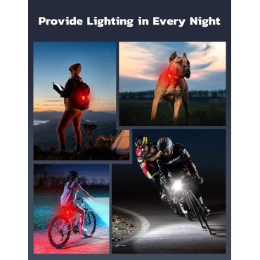 Zewdov Bike Lights for Night Riding, USB Rechargeable Bike Lights Front and Back, Waterproof IP65 Bicycle Light, 4+6 Modes Bike Headlight and Tail Light Set,1.5 Hrs Fast Charging, Easy to Install-2 sets