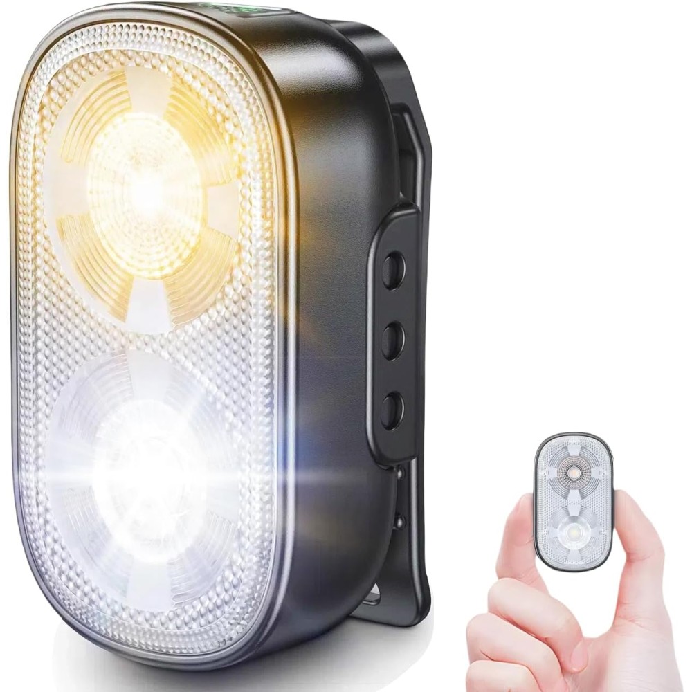 Zewdov 500LM Ultra Bright Mini Clip-on Flashlight Rechargeable, 10 Modes Hands-Free Pocket EDC Flashlight, Waterproof Small Keychain Flashlight, Running Lights for Runners/Emergency/Work/Walking
